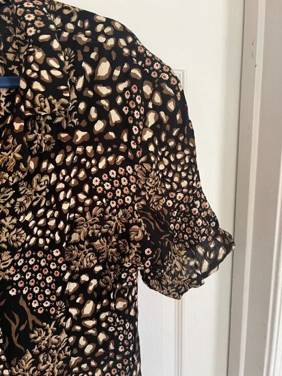 Vintage 90's Liberty Fashions Rayon Short Sleeve Maxi Length Dress Size XL - Picture 4 of 9